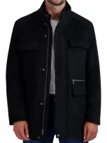 Cole Haan Wool Blend Field Coat In Black