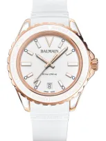 Balmain Watches Ophrys Dive Rubber Strap Watch, 38.5mm In White