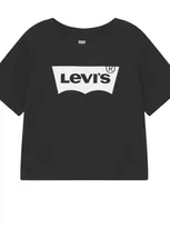 Levi&#039;s Kids' Cropped T-shirt With Logo In Nero