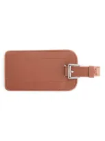 Royce New York Personalized Leather Luggage Tag In Tan- Gold Foil