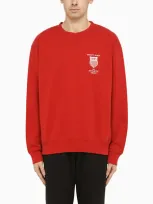 Sporty And Rich Logo Motif Print Sweatshirt In Red