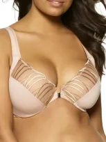 Felina Angie Underwire Front Close Minimizer Bra In Warm Nude