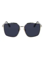 Victoria Beckham 59mm Rectangular Sunglasses In Gold