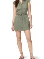 Paige Jaxsyn Belted Mini Utility Dress In Vintage Ivy Green