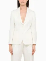 Ferragamo Silk And Linen Jacket In White