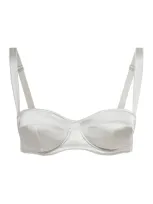 Dolce & Gabbana Satin Balconette Bra In Silver