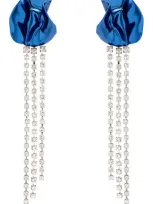 Sterling King Georgia Crystal Drop Earrings In Cobalt Blue