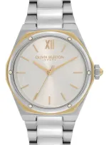 Olivia Burton Women's Hexa Silver-tone Stainless Steel Watch 33mm