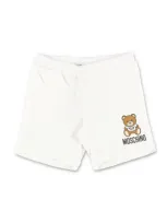 Moschino Shorts Bianco In Cotone Baby Boy