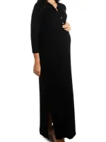 Everly Grey Maternity Juliana /nursing Dress In Black