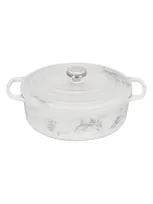 Le Creuset Signature 6.75-quart Oval Enamel Cast Iron French/dutch Oven With Lid In White Marble