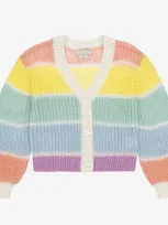 Stella Mccartney Kids' Striped Cardigan In Green