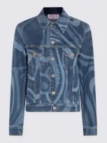 Emilio Pucci Light And Dark Blue Cotton Blend Denim Jacket