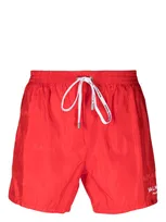 Balmain Badeshorts Mit Logo-print In Red