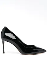 Casadei Scarlet Tiffany 80mm Patent-finish Pumps In Black