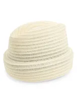 Esenshel The Cuff Woven Cloche In Ivory