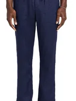 Frescobol Carioca Oscar Linen Chinos In Navy