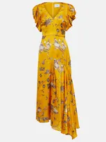 Erdem Floral-printed Midi Dress In Ophelia Vine Cumin