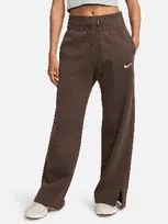 Nike Women's  Sportswear Phoenix Fleece High-waisted Wide-leg Sweatpants In Brown