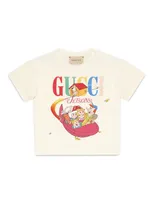 Gucci Babies' Graphic-print Cotton T-shirt In Nude