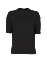 Theory Lightweight Short-sleeved Cashmere Sweater In Black