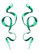 Sterling King Allegro Ribbon Drop Earrings In Emerald