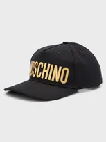 Moschino Men's Cappello Logo 5-panel Baseball Cap In Black