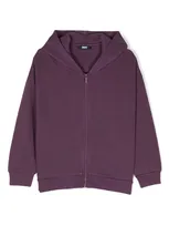 Dkny Kids' Logo-appliqué Hooded Cardigan In Purple