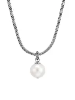 John Hardy Classic Chain Pearl Pendant Necklace In Silver