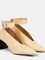 Jil Sander Leather Pumps In Beige