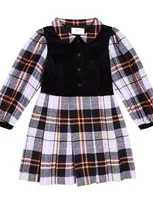 Paade Mode Kids' Checked Cotton Dress In Black