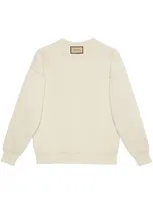 Gucci Kids' Crew-neck Cashmere Jumper In Weiss