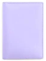 Royce New York Leather Vaccine Card & Passport Holder In Lavender - Silver Foil