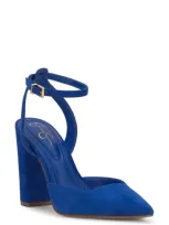 Jessica Simpson Nazela Pointed Toe Ankle Strap Pump In Ultra Blue