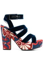 La Doublej Medal Wedge In Moonflower Navy