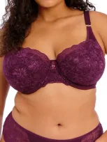 Elomi Brianna Underwire Padded Half Cup Bra In Blackberry