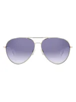 Rag & Bone 59mm Aviator Sunglasses In Gold/ Grey Ms Silver