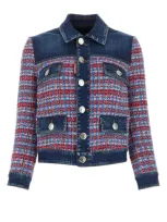 Dsquared2 Panelled Denim Jacket In Multicolor