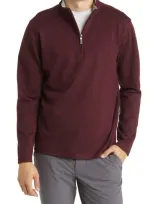 Mizzen + Main Proflex Performance Quarter Zip Pullover In Plum Heather