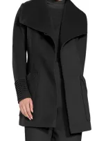 Sentaler Wide Collar Tie Waist Coat In Black