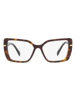 Prada 53mm Square Optical Glasses In Tortoise