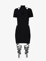 Srvc Womens Black Claw Cut-out Knitted Mini Dress