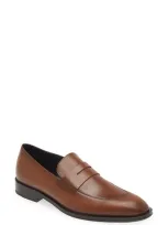 Hugo Boss Derreck Penny Loafer In Brown