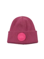 Canada Goose Logo Patch Knitted Beanie In City Magenta