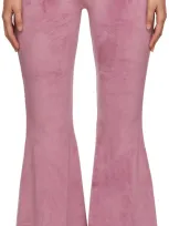 Gcds Velvet Flared Trousers In Pink