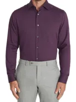 Jack Victor Aurelio Cotton & Silk Blend Dress Shirt In Plum