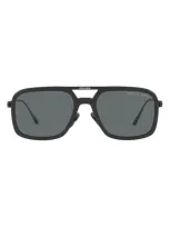 Prada 55mm Polarized Pillow Sunglasses In Matte Black