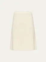 Prada Wool Boucle Skirt In Off White