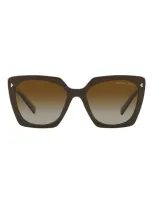 Prada 54mm Gradient Polarized Square Sunglasses In Brown Gradient