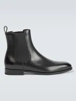 Manolo Blahnik Delsa Leather Chelsea Boots In Black